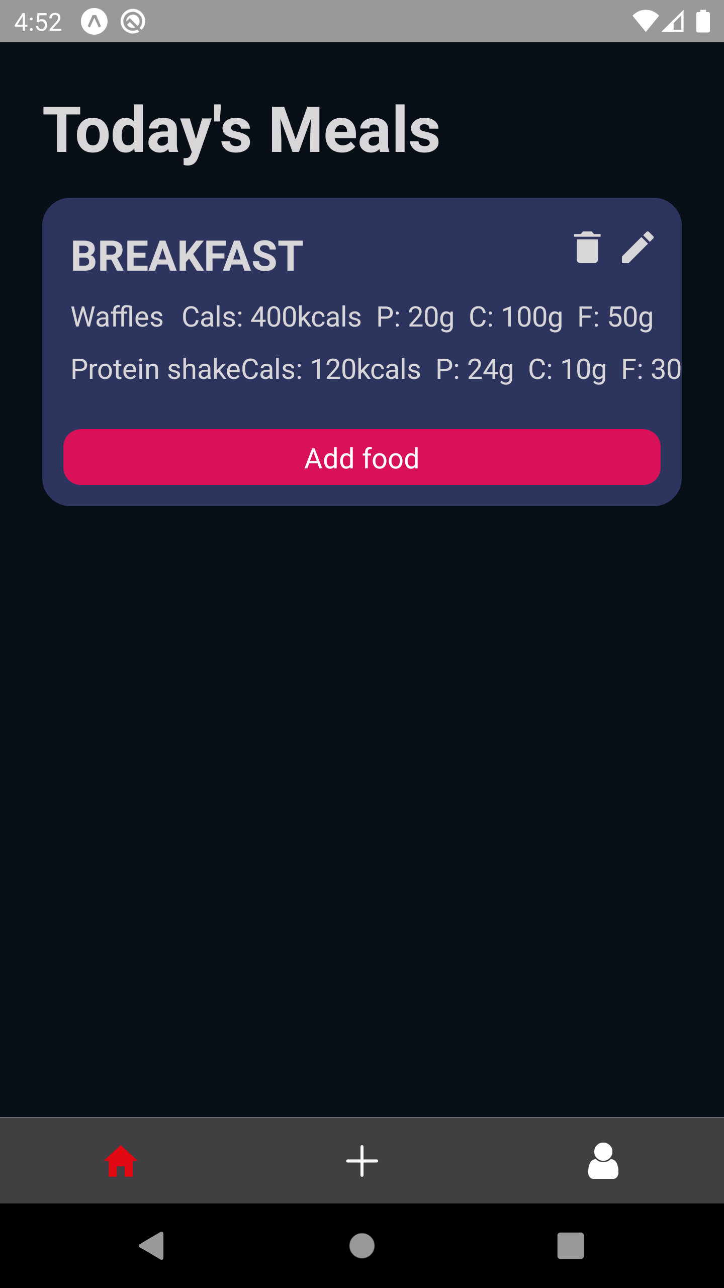 fitness tracker meals list